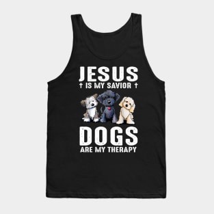 Jesus Is My Savior Dogs Are My Therapy Tank Top